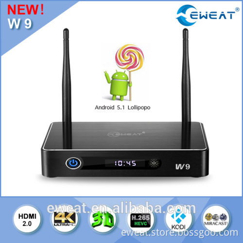 W9 4K Android 5.1OS tv box, Amlogic S905,Quad-Core smart tv box